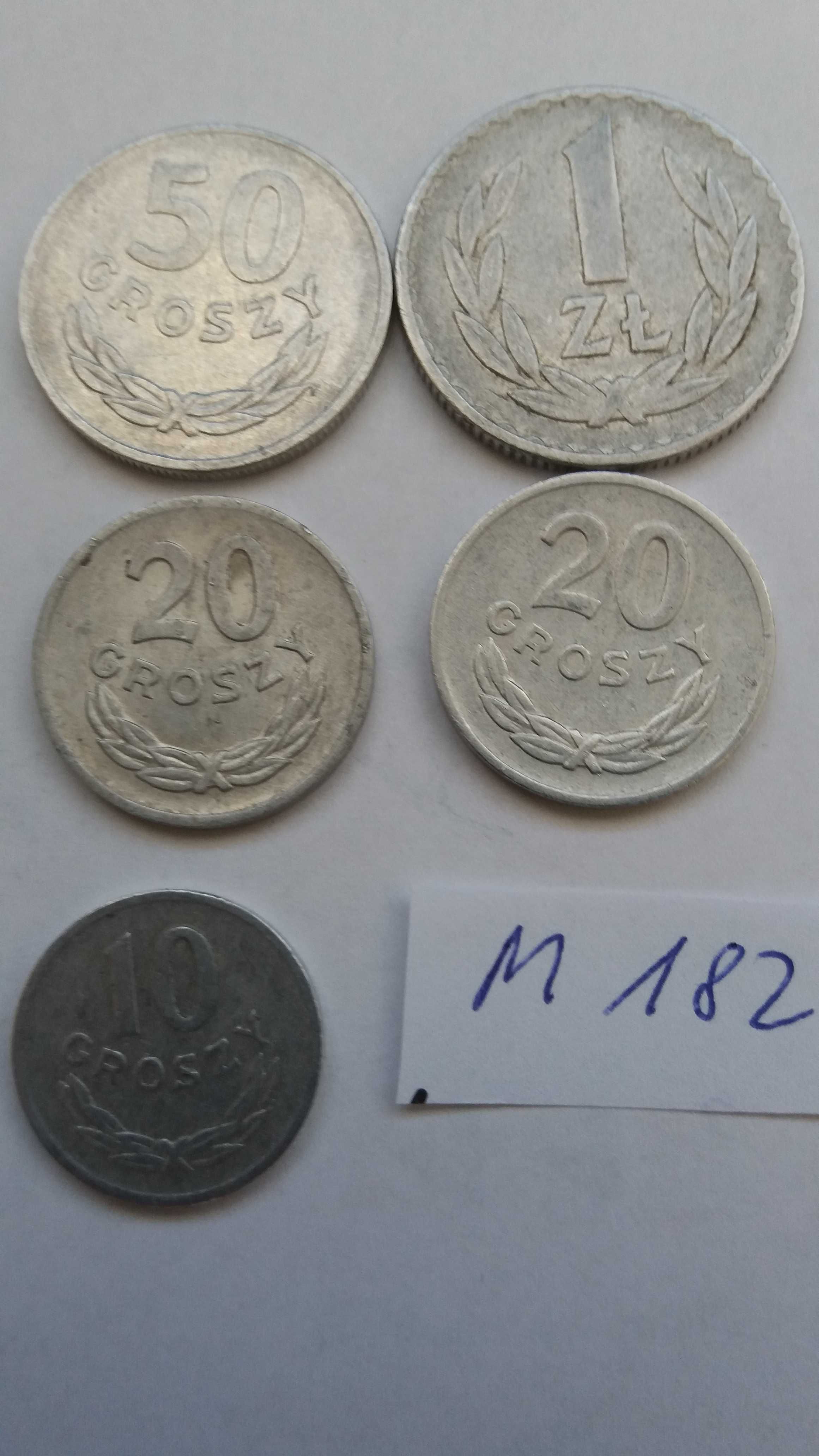 D M182,zestaw monet 10 groszy, 20 gr 2 szt , 50, 1 złoty 1973 starocie