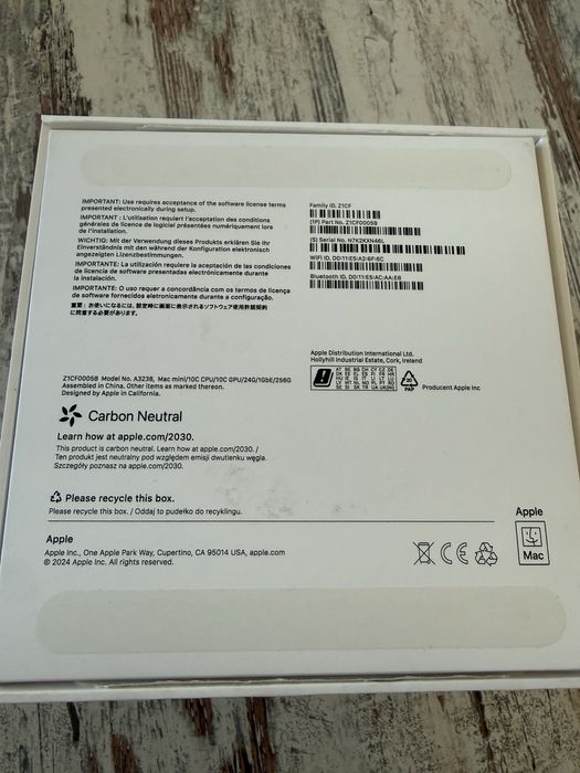 Mac Mini (2024) M4 24/256GB na gwarancji
