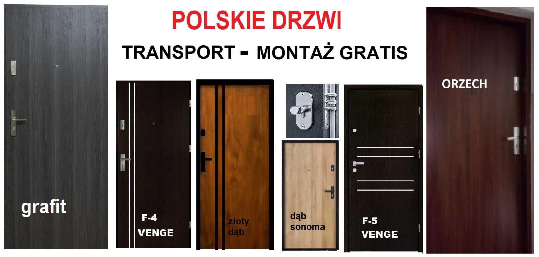 Drzwi zewnętrzne-wewnętrzne do mieszkania w bloku wewnątrzklatkowe.