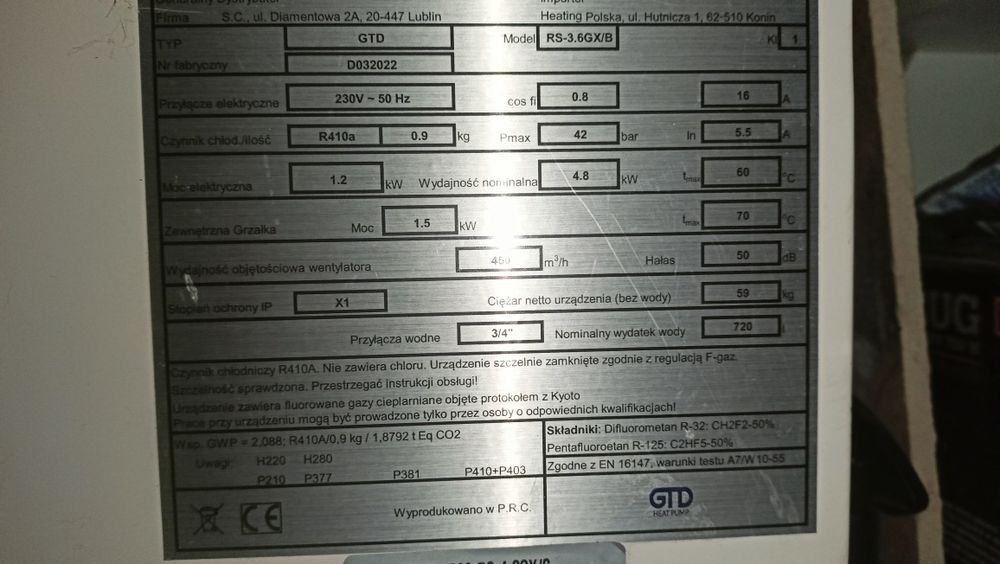 Pompa ciepła GTD
