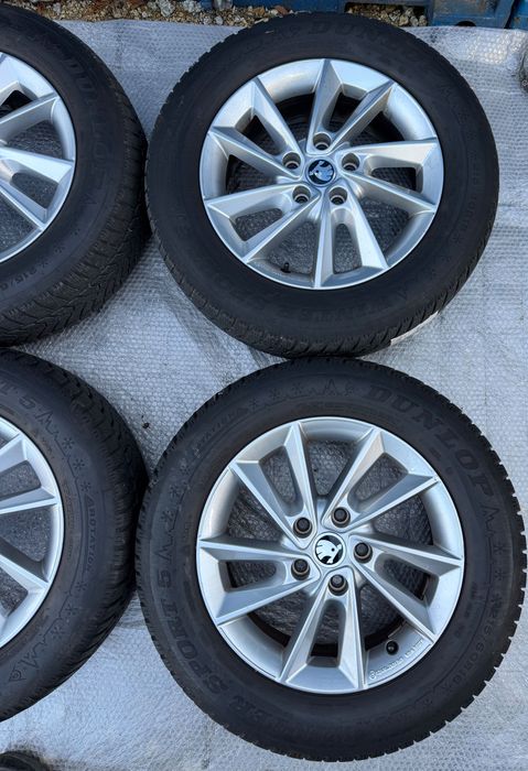 Koła Aluminiowe Skoda Audi 5x112 ET43 ZIMA 215/60R16 idealne 8,78 mm!