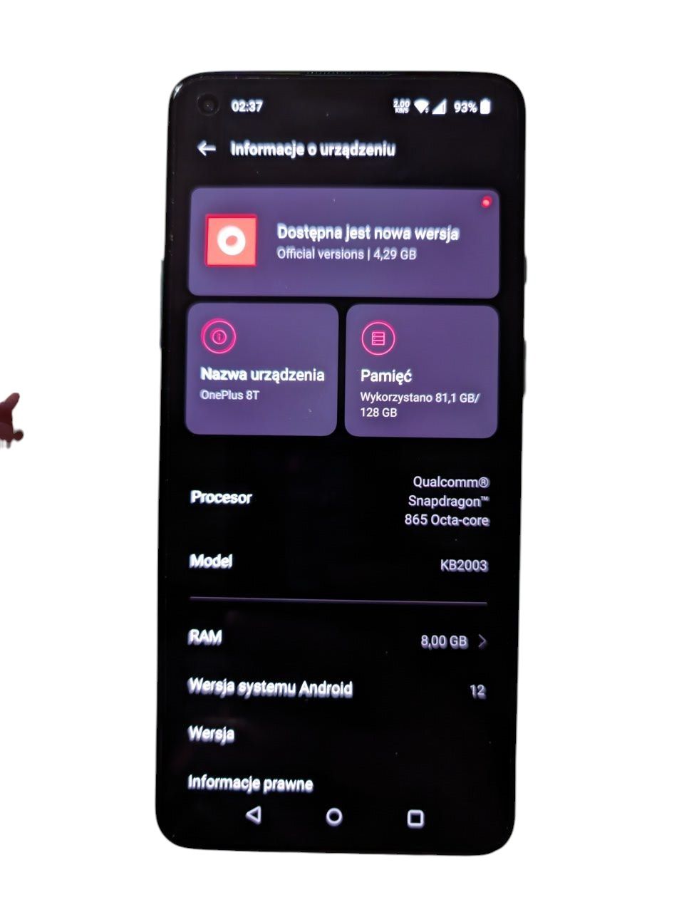 OnePlus 8T 128GB 8GB RAM 120Hz Jak nowy  sprawny  okazja