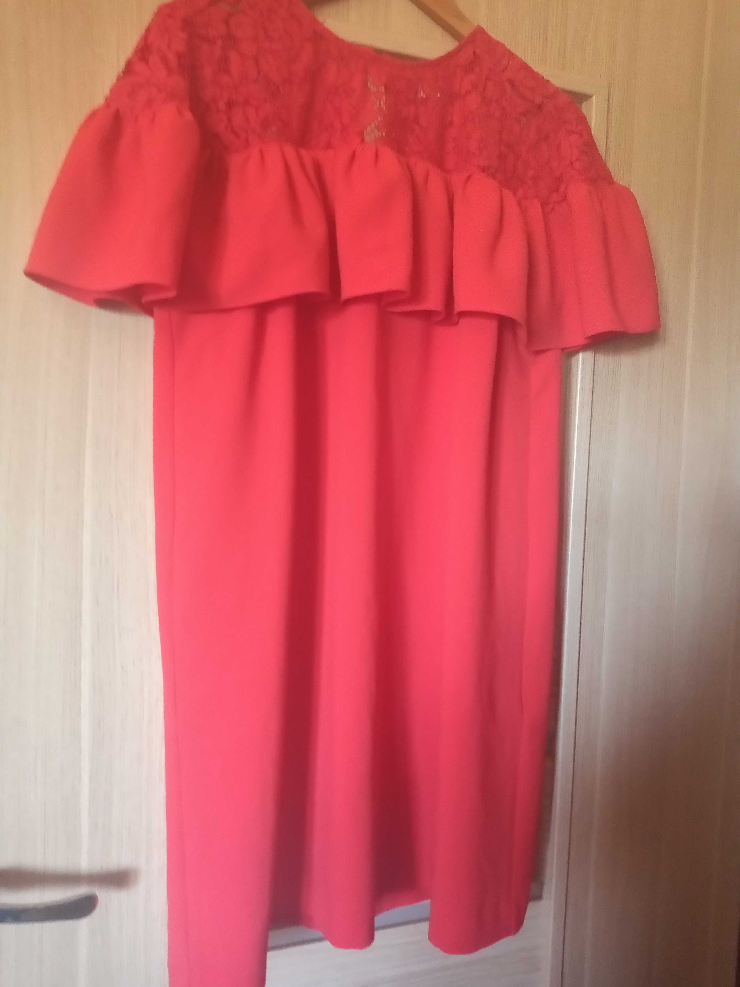 czerwona sukienka 44 46