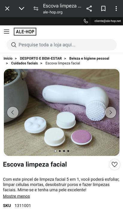 Escova de limpeza facial e pinça com luz novas