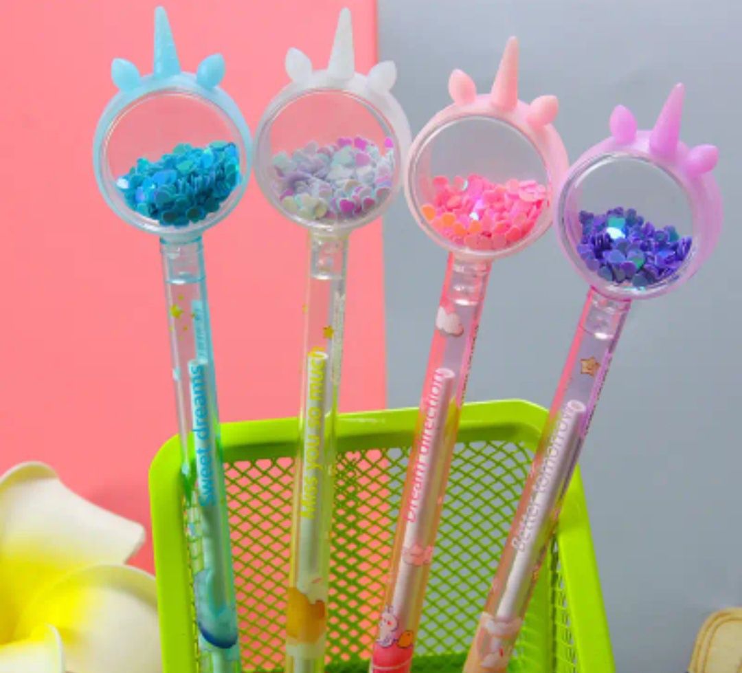 Canetas de gel com unicornio