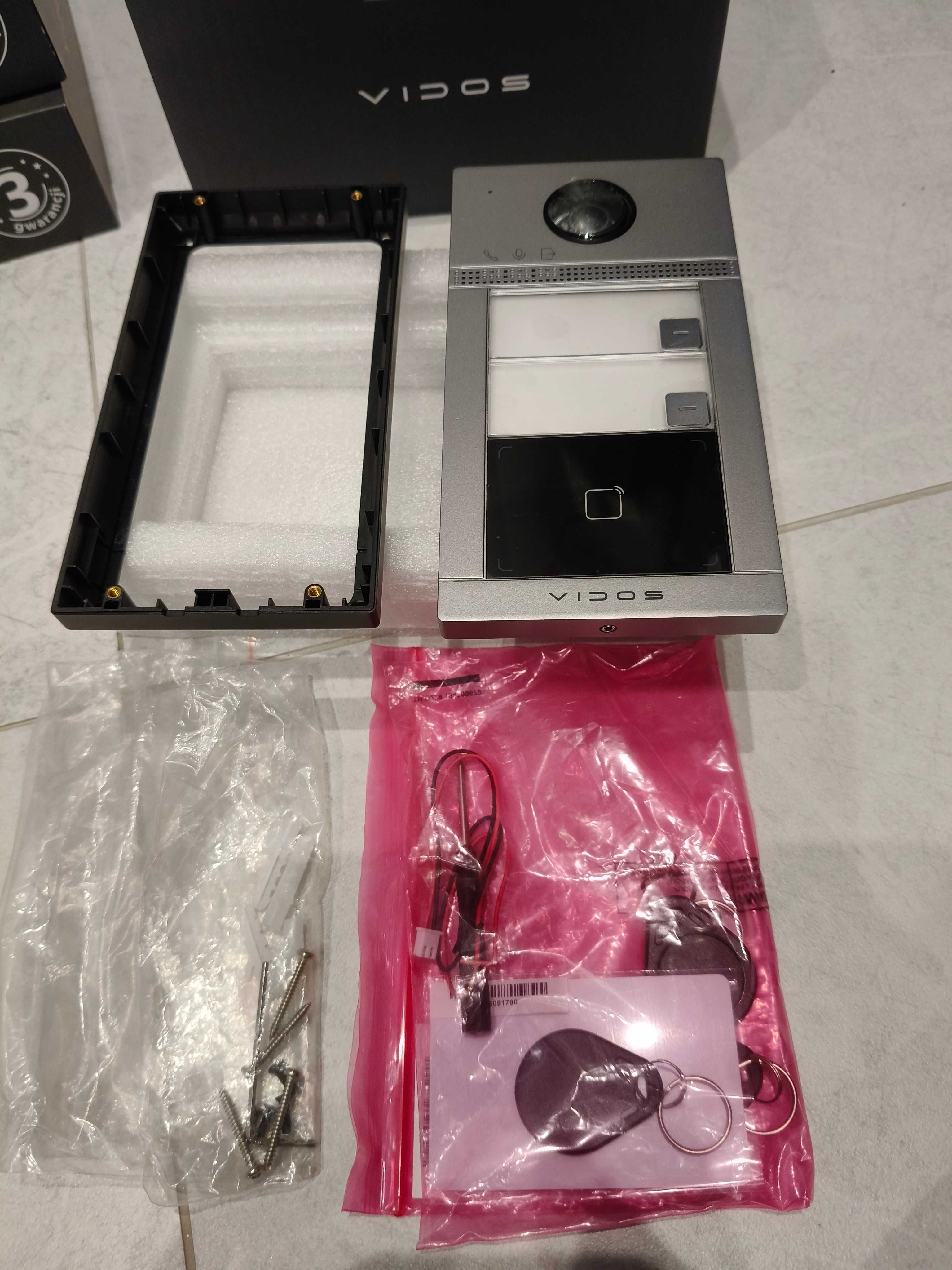 Wideodomofon dwurodzinny VIDOS ONE IP S2402-N, 2 monitory VIDOS M2010W