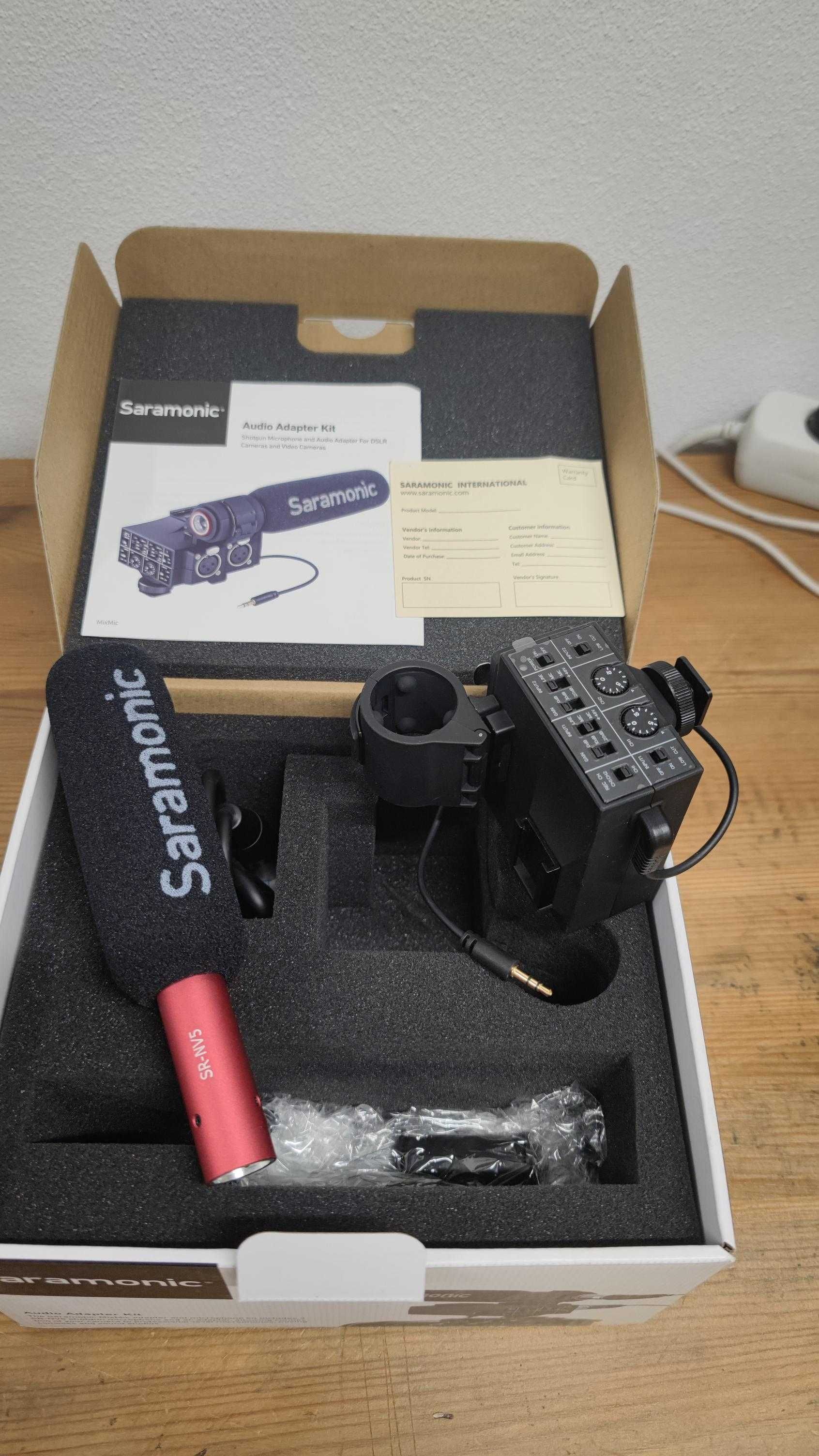 KIT MICROFONE SARAMONIC SHOTGUN COM ADAPTADOR - Ref XLR2MIXMIC