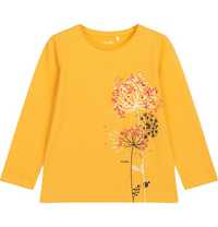 Bluzka dziewczęca z Długim Rękawem bawełna 158 żółta kwiaty Endo