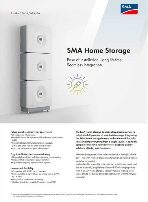 SMA Home Storage 9,8 kWh – Bateria lítio Alta Tensão