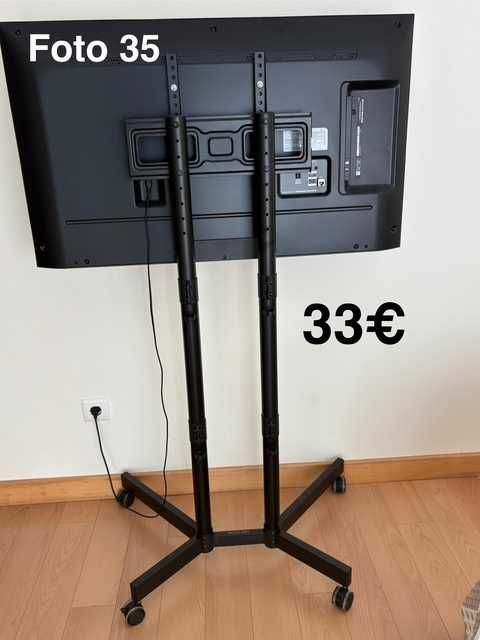 Suporte com rodas para TV de 32 a 70 polegadas, com altura regulável