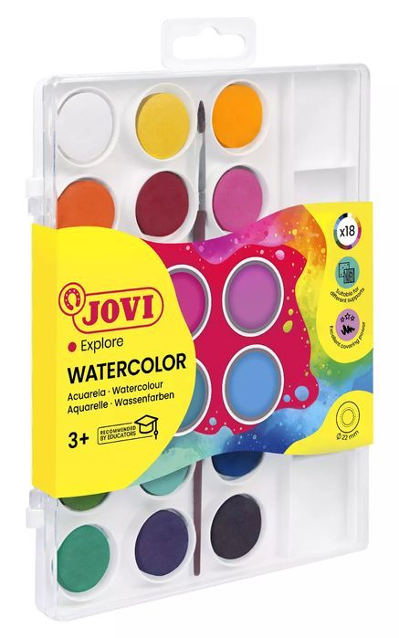 Farby akwarele 18 kolorów 22 mm.. Jovi. Nowy Produkt