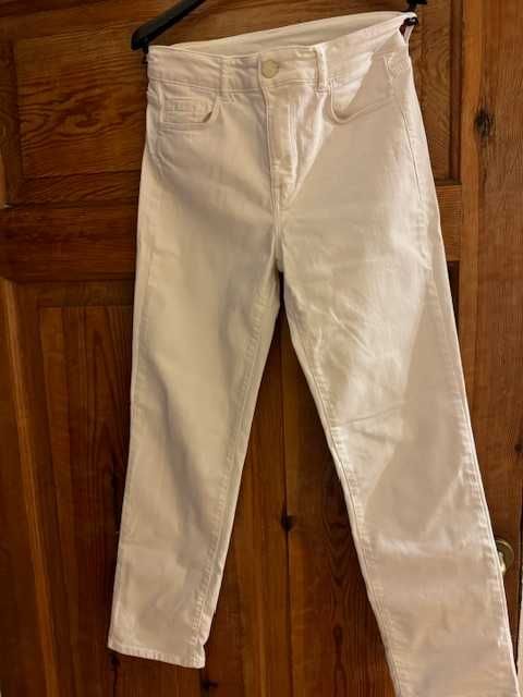 Massimo Dutti jeansy damskie 34 białe spodnie XS