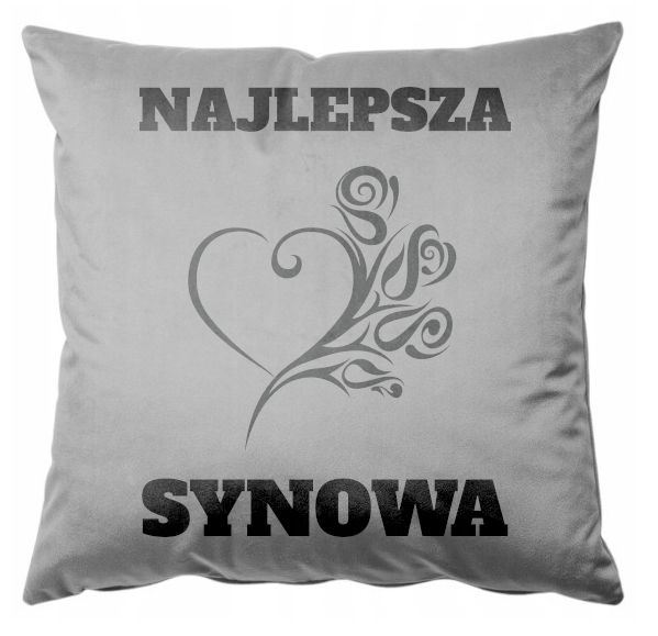 Welurowa poszewka + poduszka 40x40 Prezent Najlepsza Teściowa