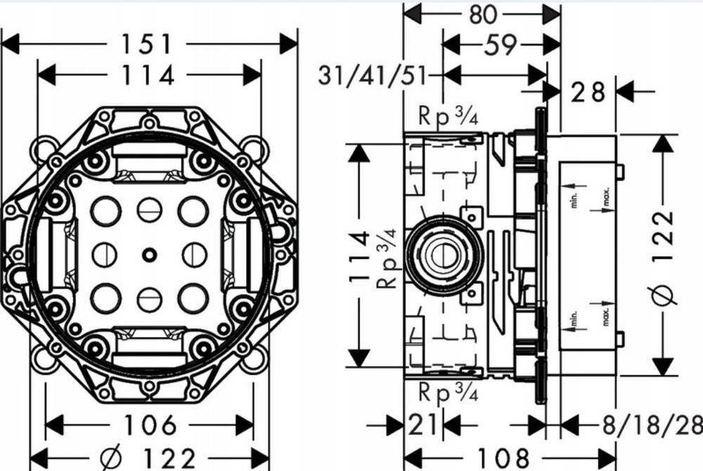 Element podtynkowy Hansgrohe zielony