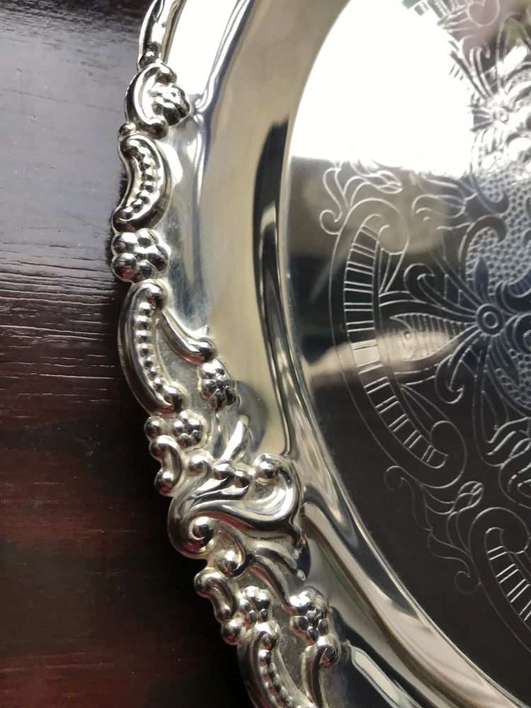 Godinger 20th Century Baroque Silver - posrebrzany talerz. Srebro