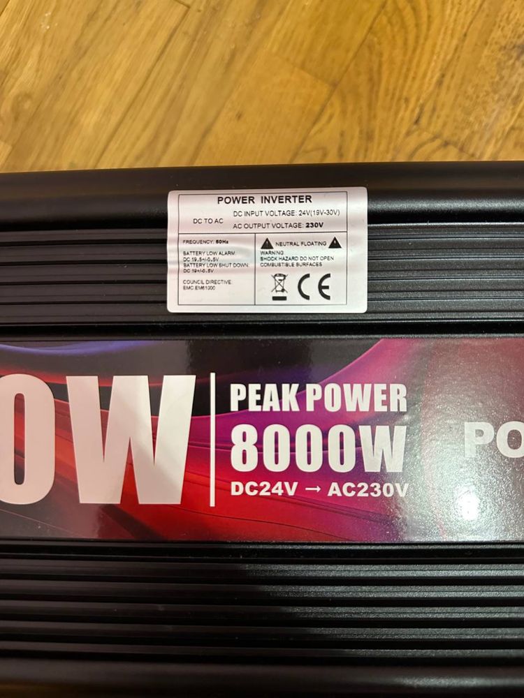 Інвертор живлення DC24V~AC230V 4000W