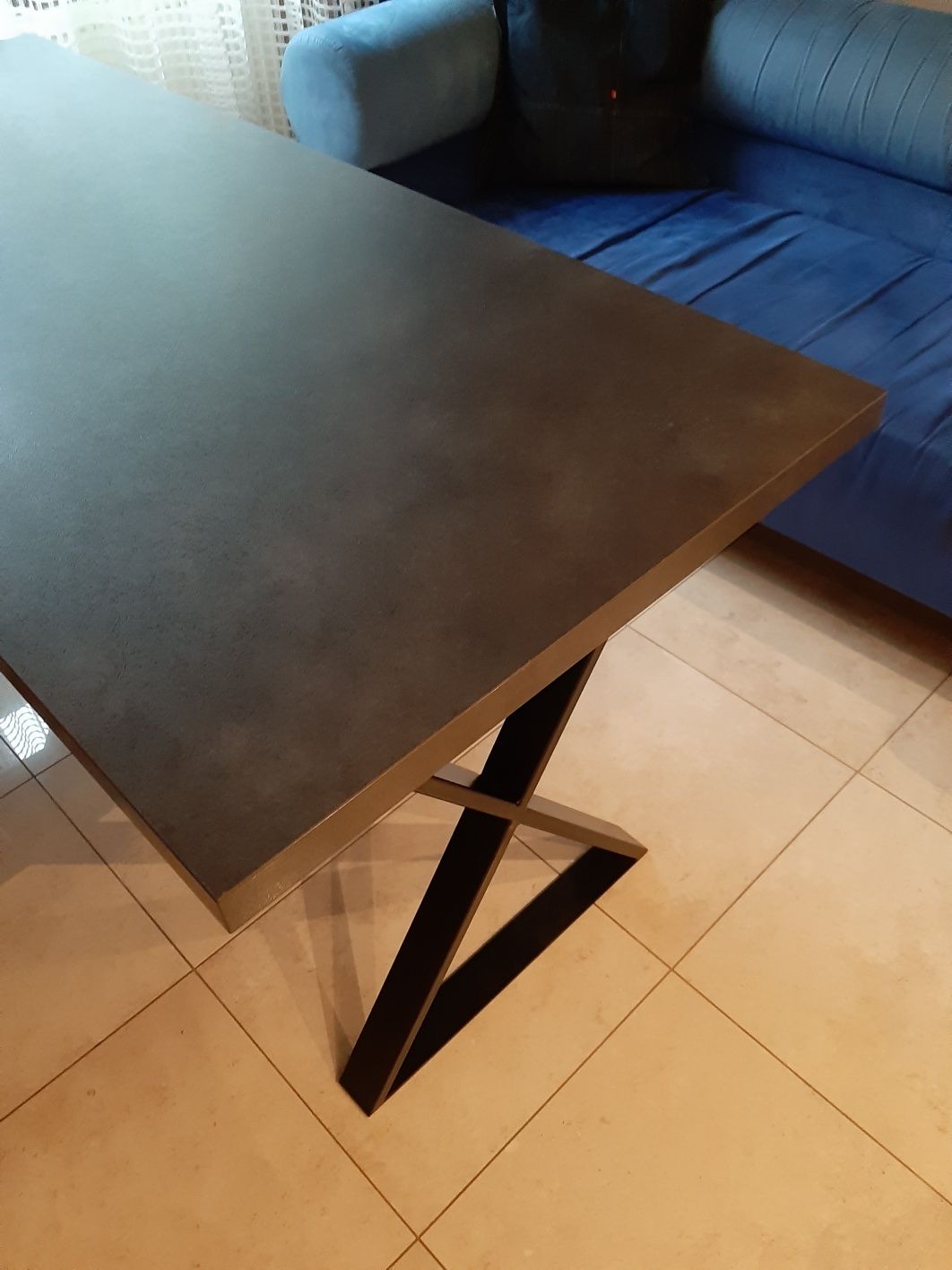 Stół biurko nogi metal kolekcja loft antracyt stabilne jakość blat