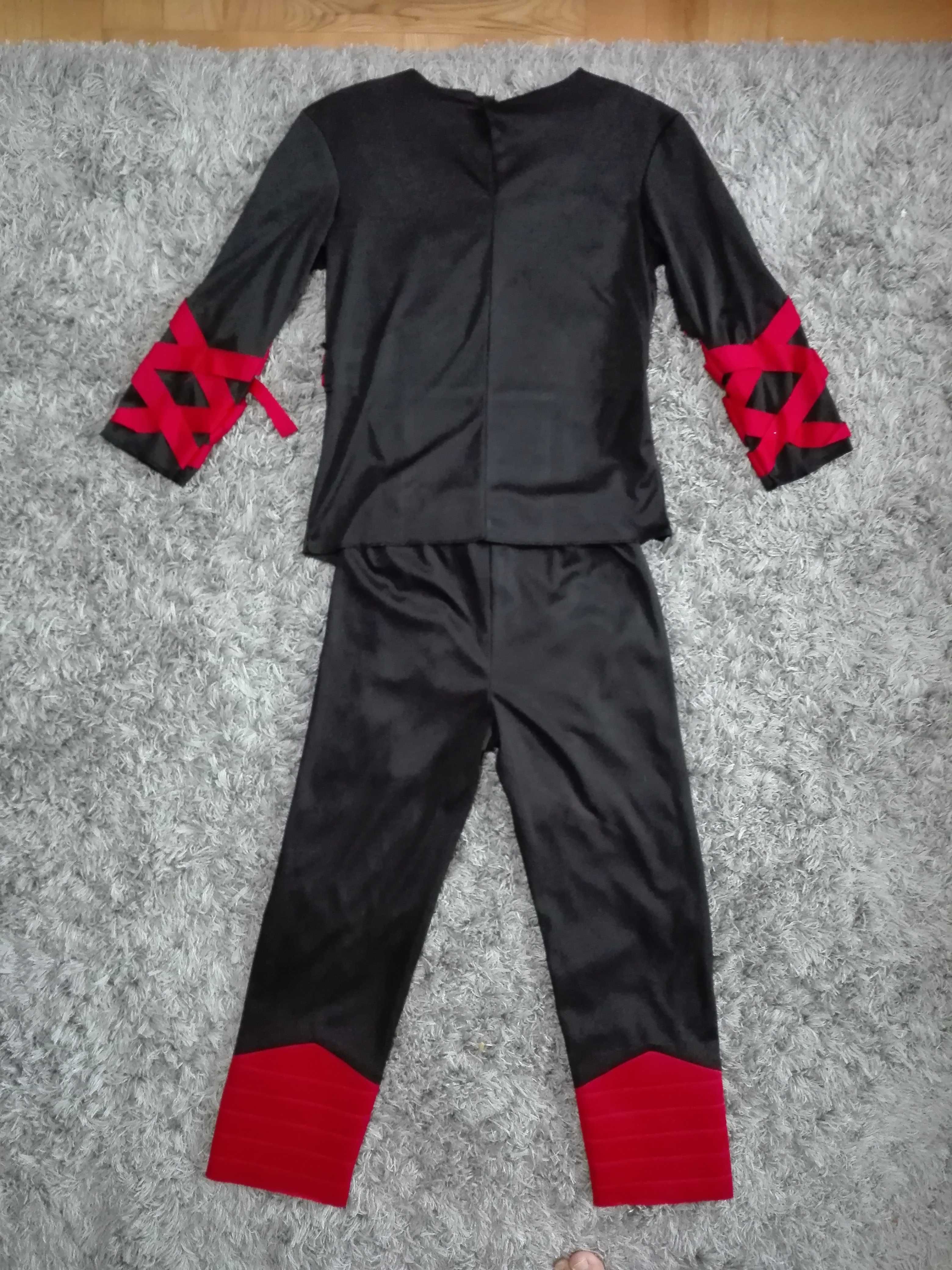 strój Ninja Wojownik, Halloween 140, 9-10 lat, szkielet, jak nowy