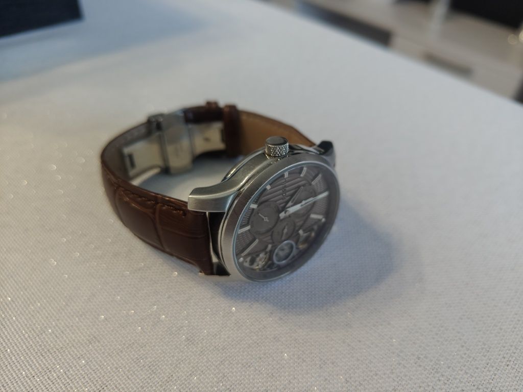 Zegarek męski Fossil ME1098 twist brown automatic brązowy