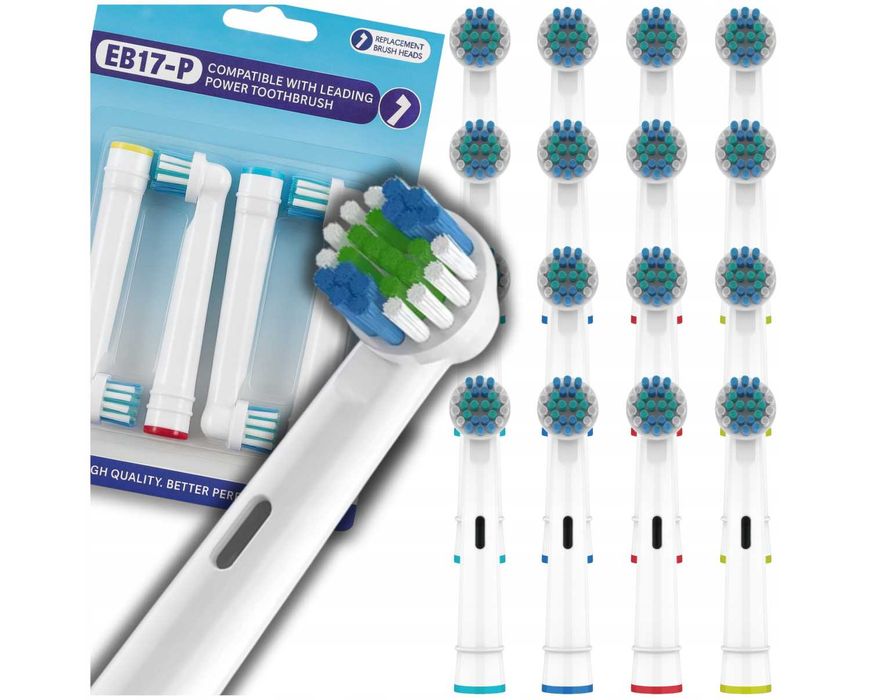 16x Końcówki do Szczoteczki Oral-B Braun Elektrycznej Dzieci i Dorośli