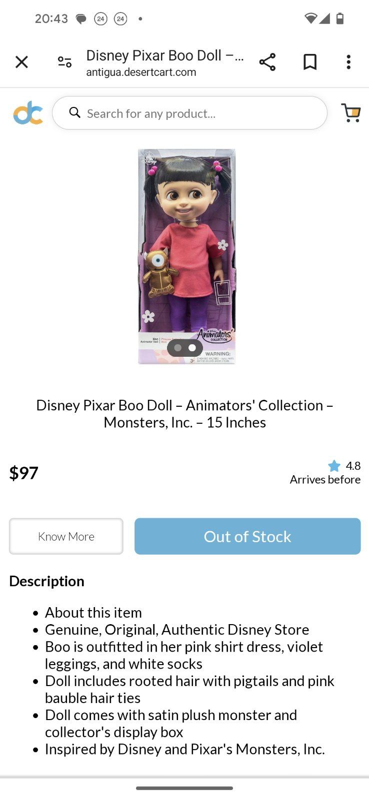 Лялька Boo Doll Disney, оригінал