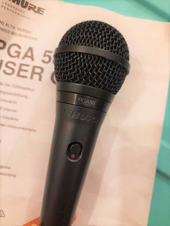 Microfone Dinâmico Cardiode Vocal (PGA 58) - SHURE + acessórios