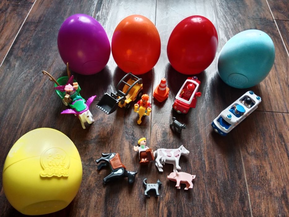 Kolejka tory droga pociagi Duży zestaw Playtive junior drewniane tory