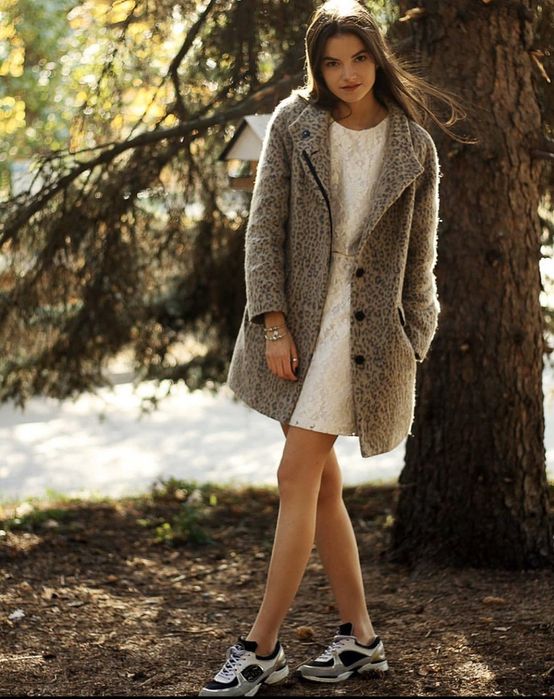 Пальто Zara леопард