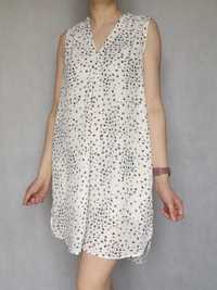 Kremowa sukienka we wzorki H&M rozmiar 44