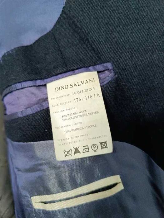 Wełniana marynarka męska Dino Salvani XL / 80% Wełny