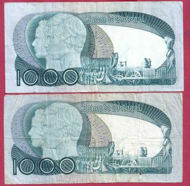 Notas de Portugal  4 Notas de   1000,   Escudos ch 11  varias datas