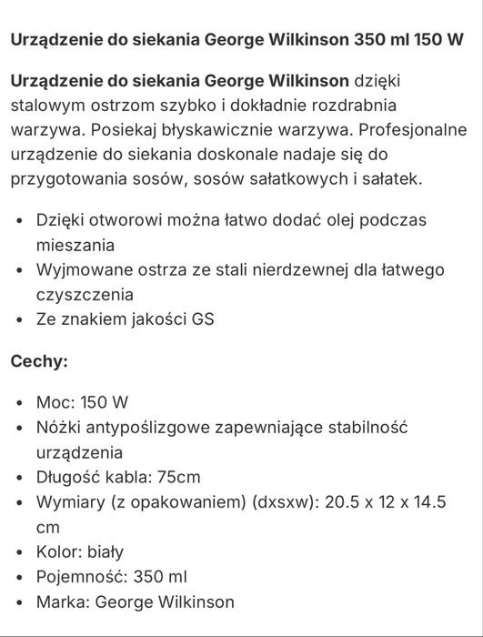 Blender mini do siekania warzyw owocow