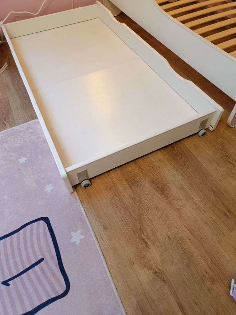 Łóżko z szufladą i materacem dziewczynka różowe księżniczka