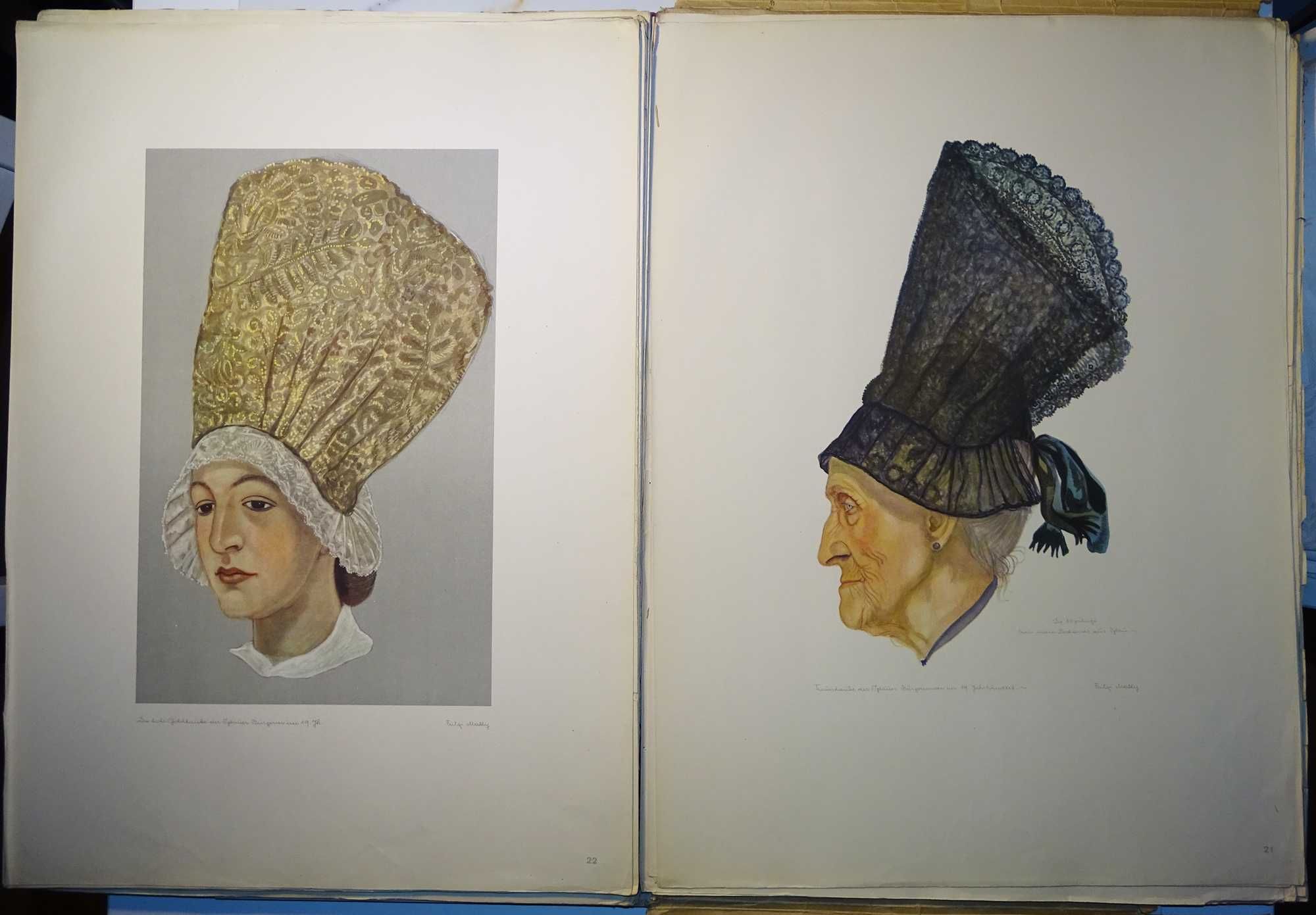 Niemieckie stroje ludowe Sudety 1943 r. autentyk 30 dużych tablic