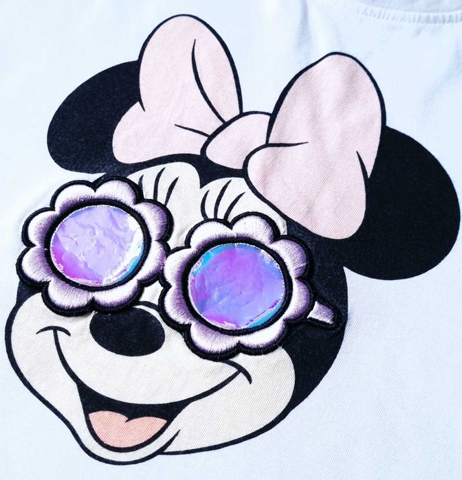Bluzka T-shirt Reserved 128 biała Myszka Minnie