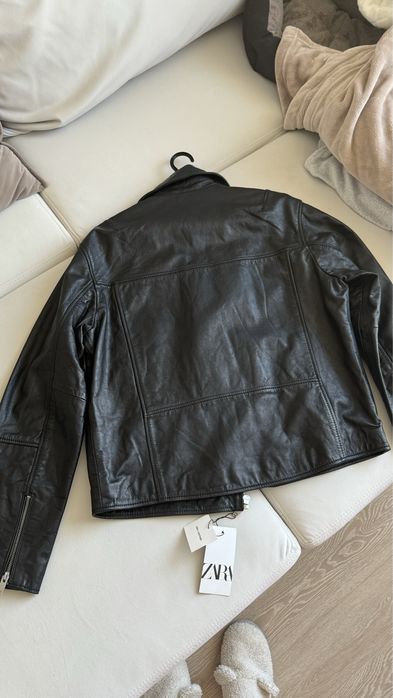 Натуральна шкіряна куртка ZARA чоловіча