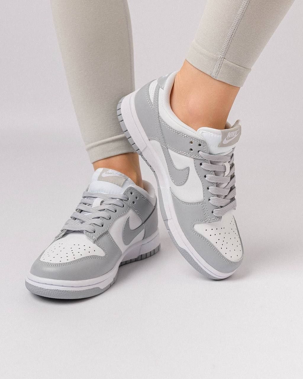 Женские Стильные кожаные летние кроссовки Nike Найк серые