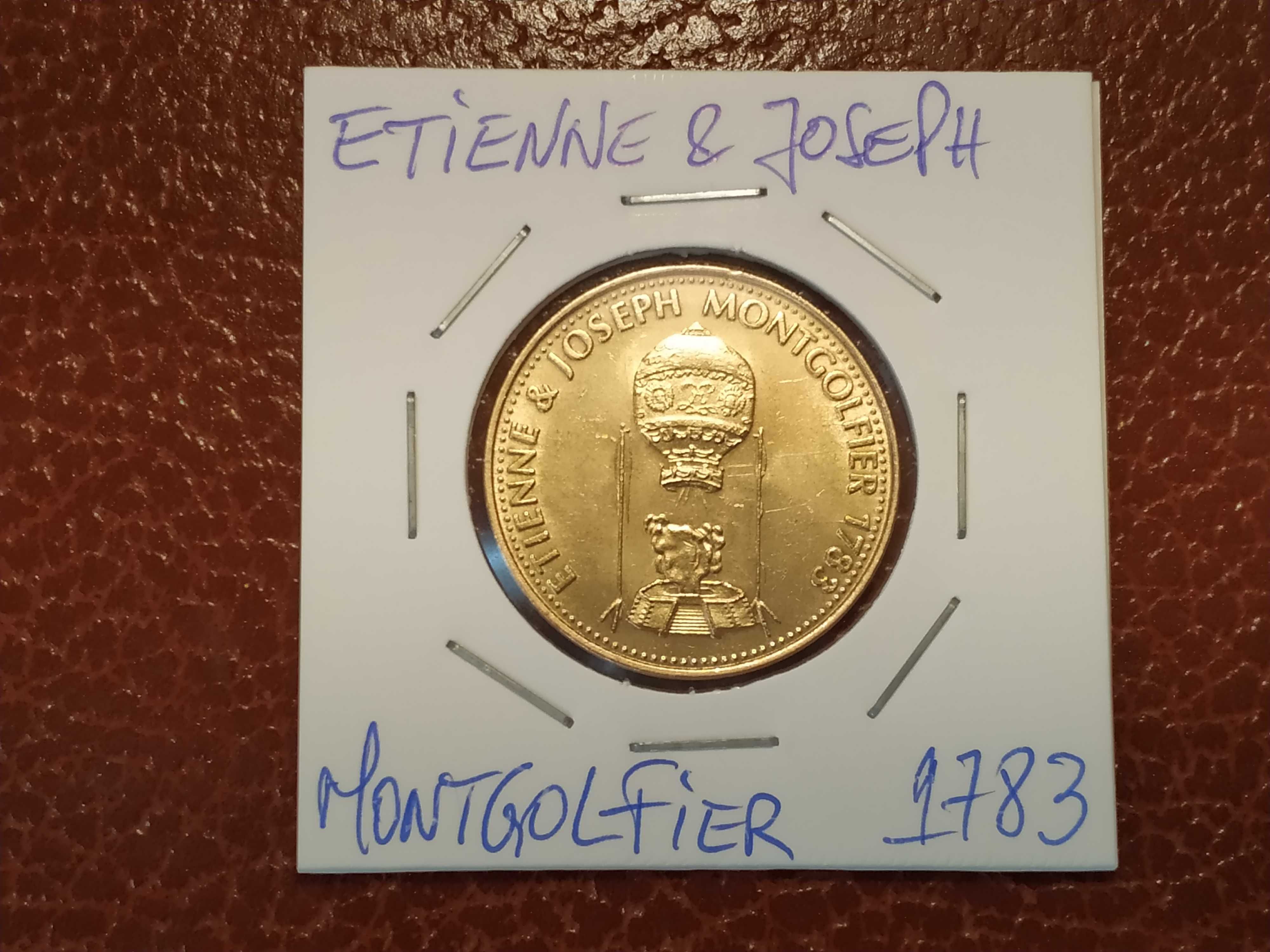 Medalha/token/ficha da Shell - Etienne & Joseph Montgolfier 1783