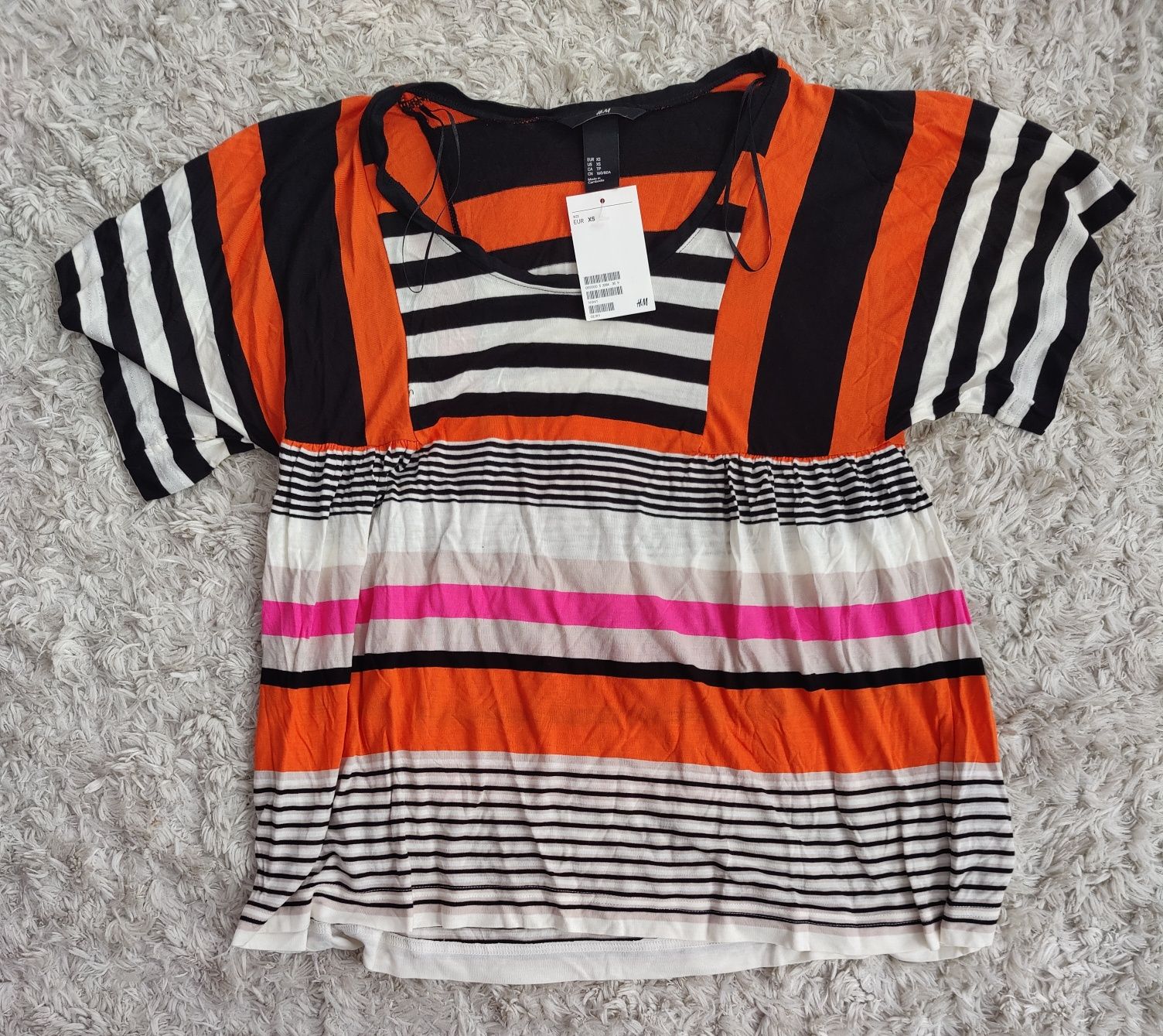 Nowa luźna bluzka w paski H&M
