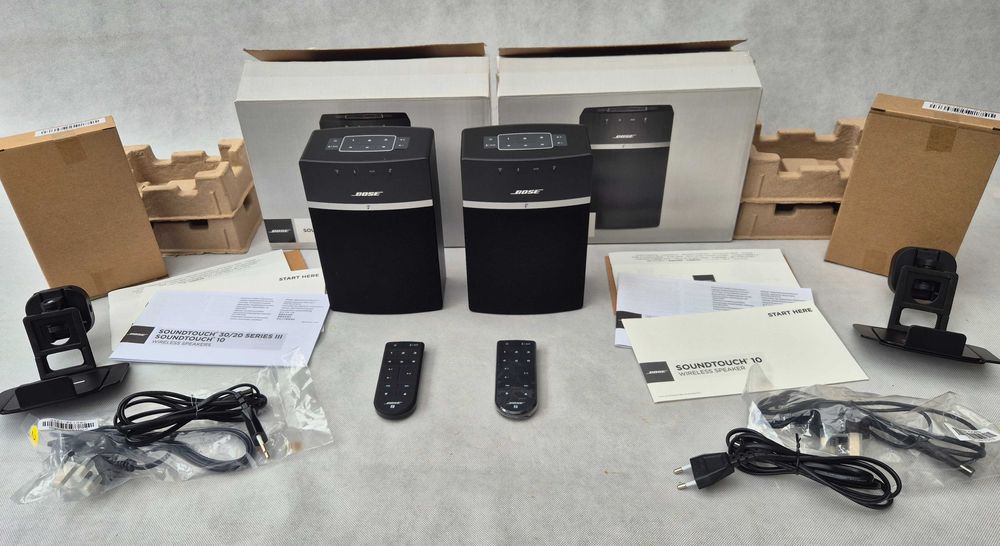 Głośnik bezprzewodowy BOSE SoundTouch 10, 2szt + uchwyty Hama