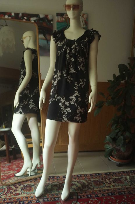 jedwabna letnia sukienka Belle by Oasis japan 100% silk zwiewna kwiaty