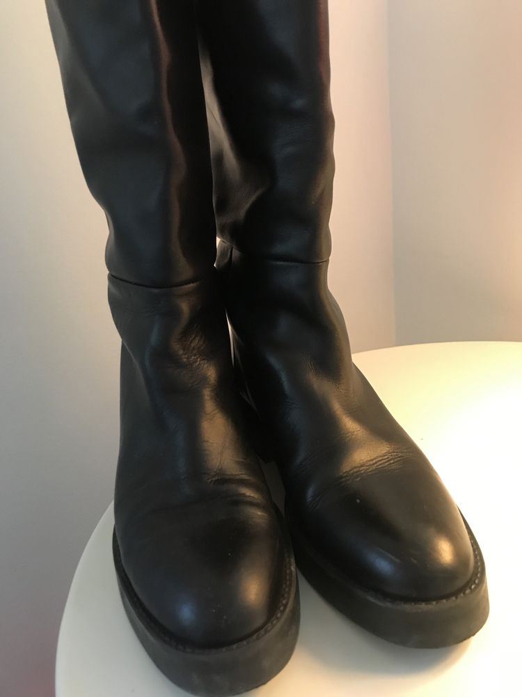 Botas pele pretas Zara