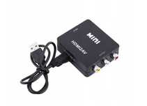 Adapter konwerter sygnału HDMI DO AV AUDIO RCA przejściówka do TV