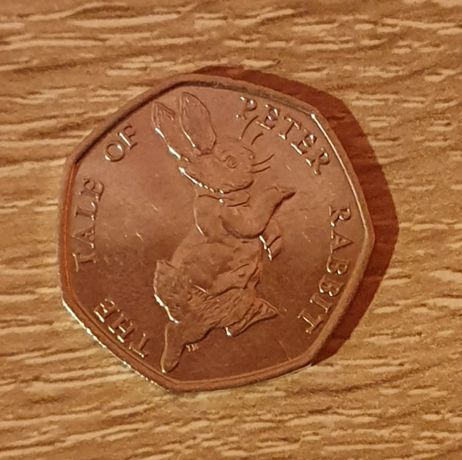 Moneta UK 50 pensów Peter Rabbit 2017