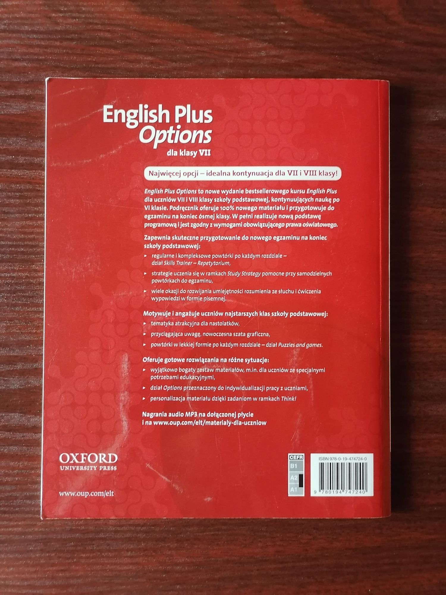 English plus options podręcznik do języka angielskiego+ płyta CD