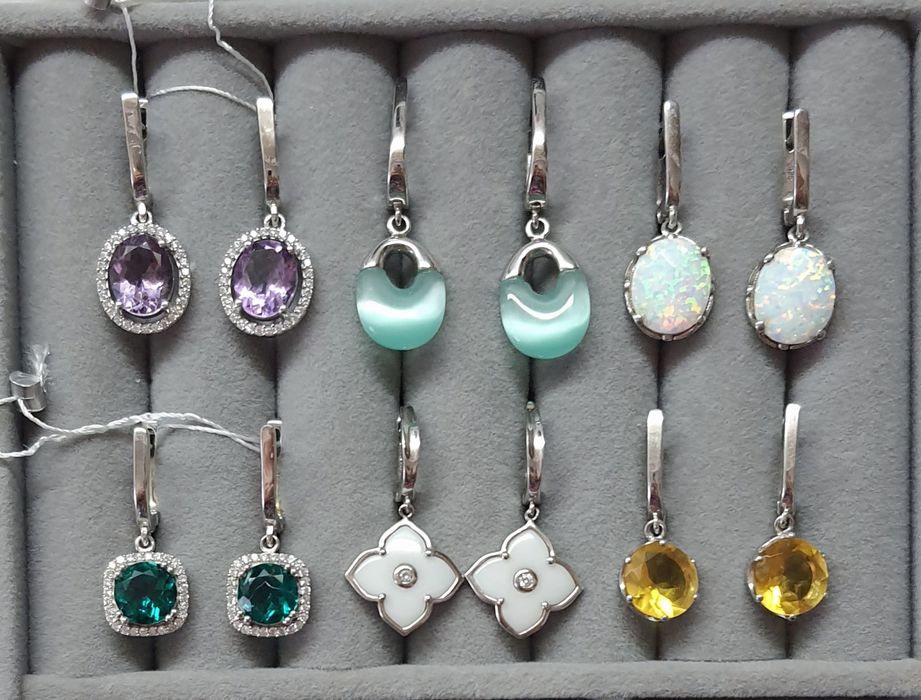 Срібні сережки серебряные серьги