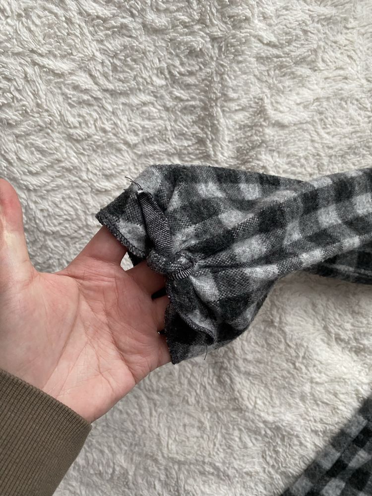 Sweter bluzka w kratkę czarny szary Zara 140 cm 9/10 lat ciepły cienki