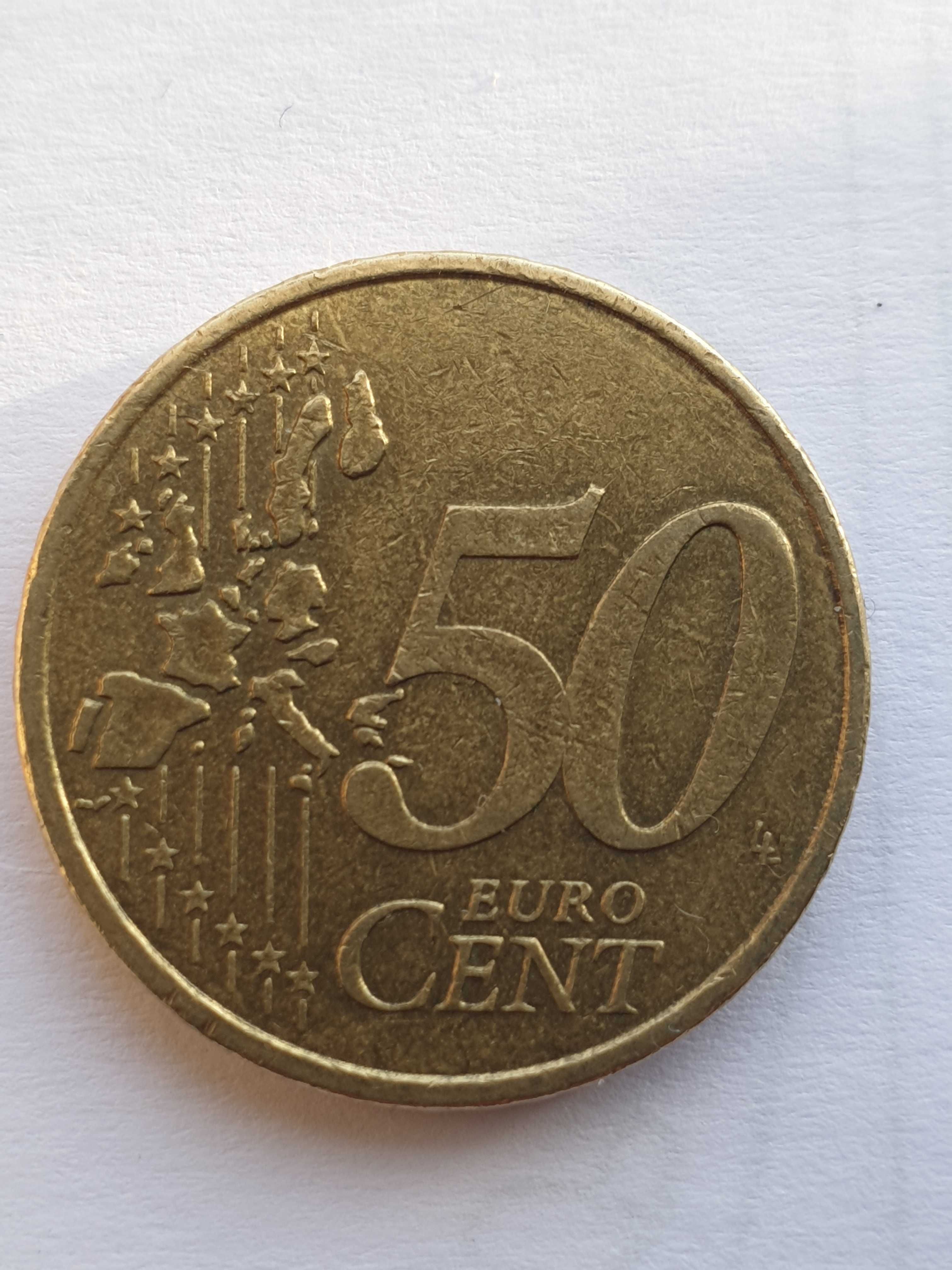 Moeda 50 centimos de euro França 2001
