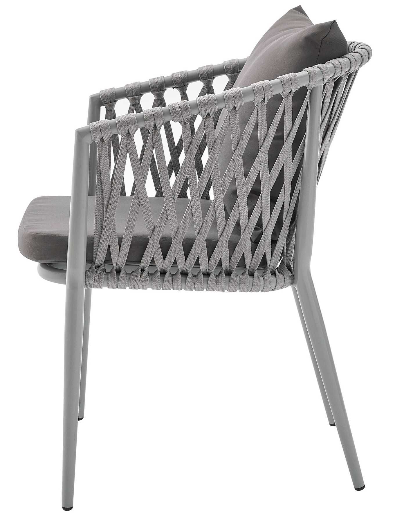 Meble Ogrodowe Zestaw Metalowy STÓŁ 85x150x73 KRZESŁA Plecione Nylon