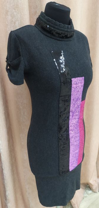 Кофточка-туніка темно-сірого кольору